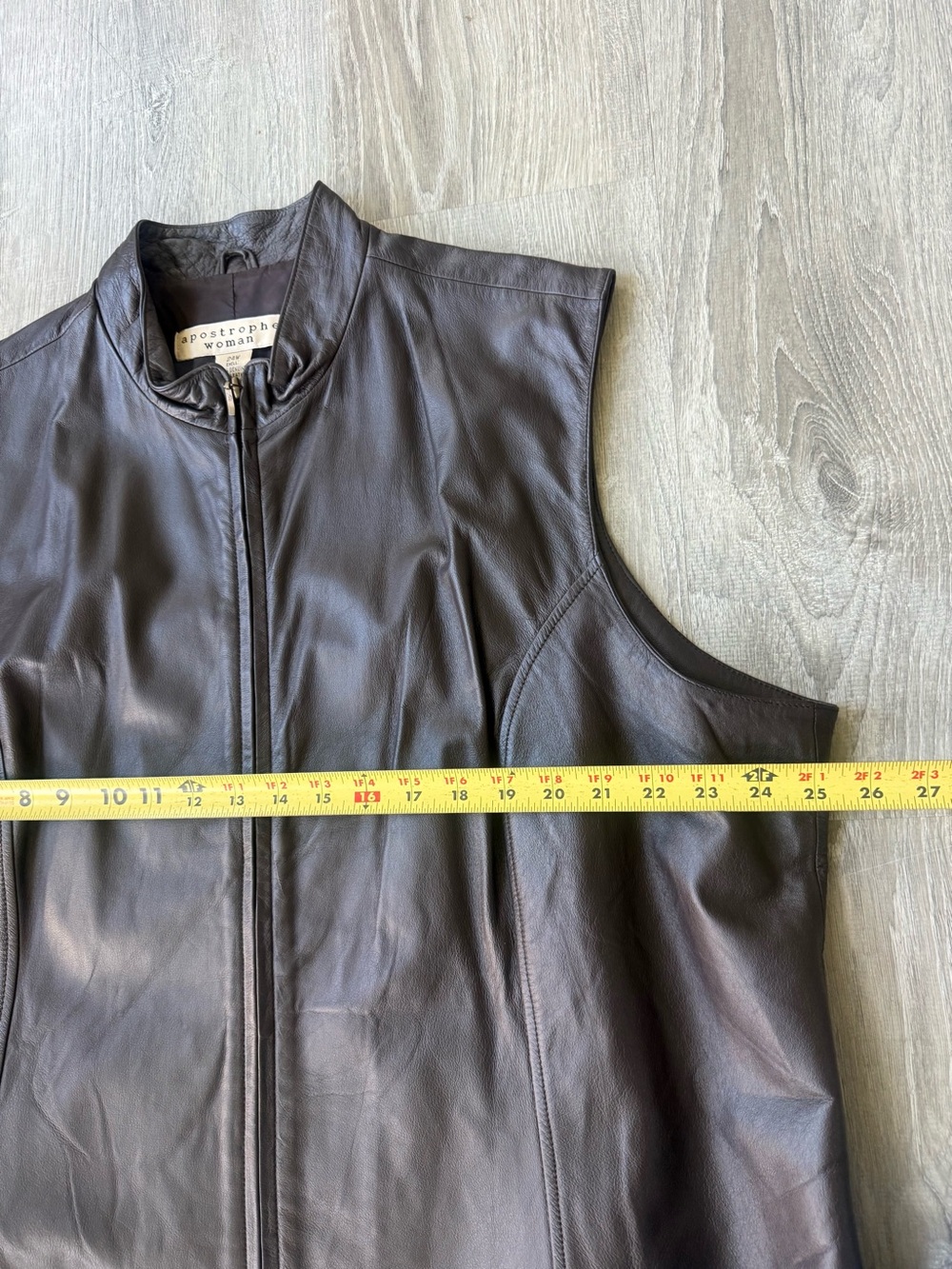 Women’s Vintage Leather Sleeveless Zip Front Vest Apostrophe Woman Sears western - Picture 5 of 9